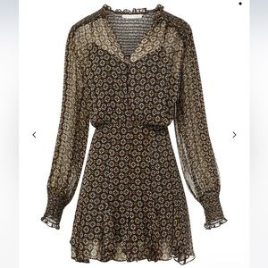 NWT Veronica beard SACCHI TOKEN-PRINT DRESS in size 00